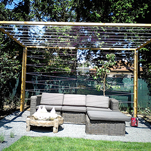 Pergola mit Edelstahlseilen